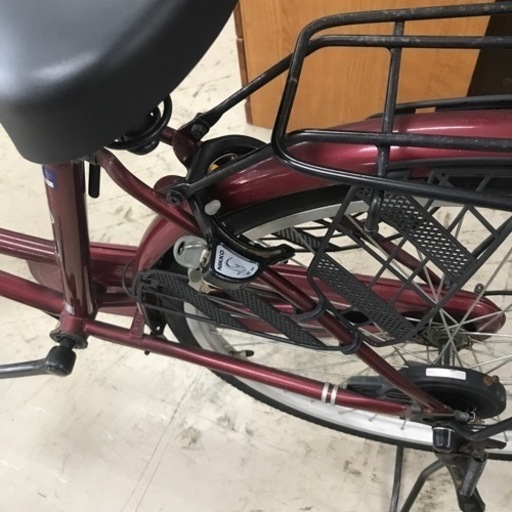 O2401-637 自転車 ワインレッド色 24インチ 変速無し 後輪鍵付き 前