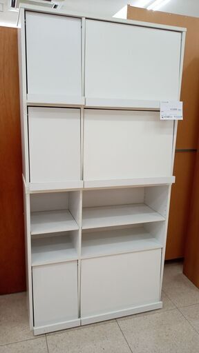 ★ジモティ割あり★  ディスプレイ棚 白 H181×D33×W90.5 クリーニング済み TJ3858