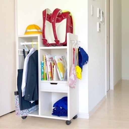 ランドセルラック　学校用具　収納　棚　ラック　ハンガーラック　中古品　新一年生に