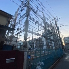 上棟建て方、上棟荷揚げ、ボード搬入、足場屋