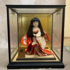 人形　市松人形　日本人形　曙　寿宝作　ガラスケース付きの画像
