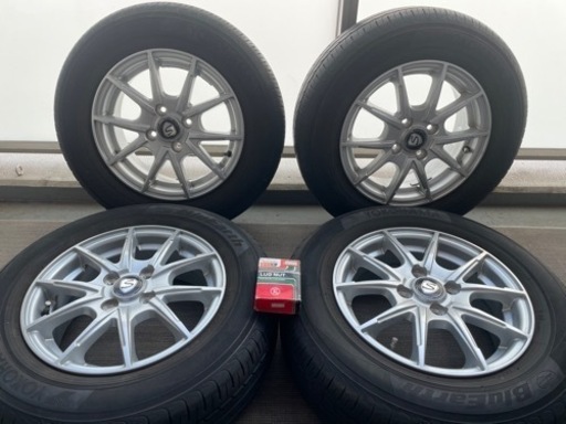 【値下げ】ヨコハマタイヤ 185/70R14 88S BluEarth アルミホイール サマータイヤ4本セット ナット付