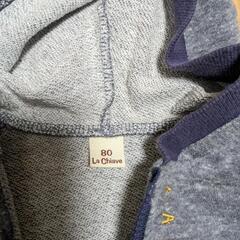 80サイズ パーカー　帽子付きの画像