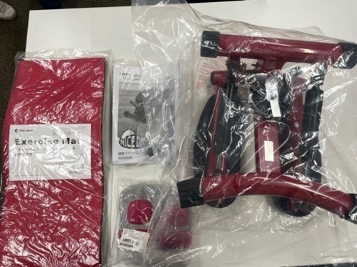 ショップジャパン 健康ステッパー ナイスデイ レッド　エクササイズマット(ウェイトグローブ付き)