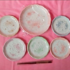 【新品未使用】宇野千代　食器セット　大皿1枚　小皿5枚　箸