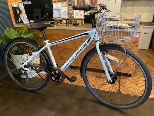 【チェーン新品！】LEDオートライト　7段変速　700×35cシティクロス　ホワイト