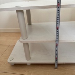 テレビ台 収納 ホワイト 木目の画像