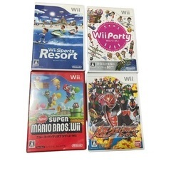 wii 本体セット　ソフト４個セット　動作確認済み　初期化済みの画像