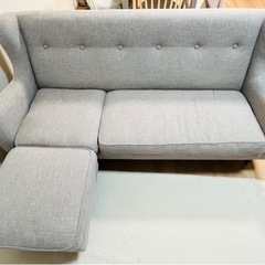 Franc franc (フランフラン) カウチソファー フィエールソファ　ライトグレー オットマン付  の画像