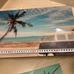ガラスアートピクチャーH Mサイズ 西海岸インテリア雑貨 インテリアアート サーフインテリア雑貨の画像