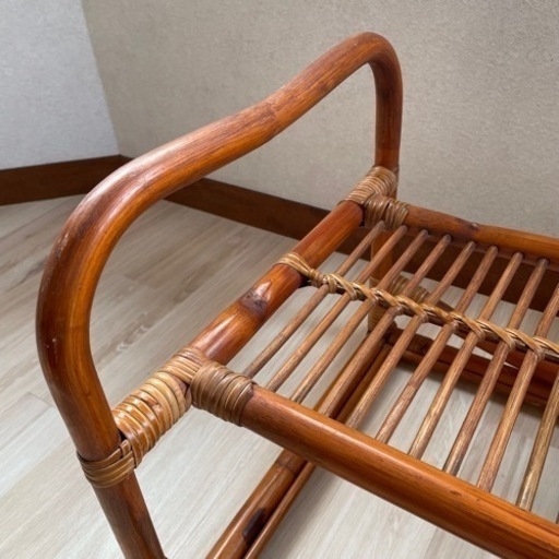 ラタン  籐　ベンチ　棚