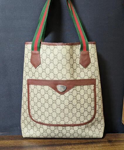 GUCCI オールドグッチ プラス トートバッグ GG柄 シェリー 正規品