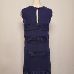 ワンピース 紺 刺繍飾り 上品 zara  の画像