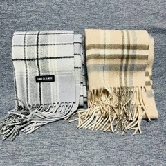 マフラー2色セット(ベージュ・グレー)