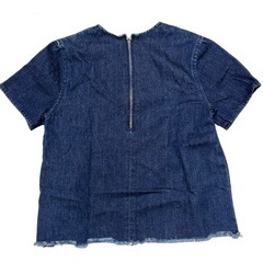 デニム レディーストップス 夏服 フリンジの画像