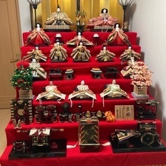 【受け渡し先決定】ひな人形（7段、道具、雛壇込み）