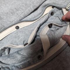 ジャンク★グレーパーカーМ猫ポケットあり𓃠の画像