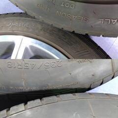 プジョー純正 RCZ【点検 OK】プジョー RCZ純正 18インチ【富山】235/45R18 夏 オールシーズン タイヤ 中古4本 PCD108の画像