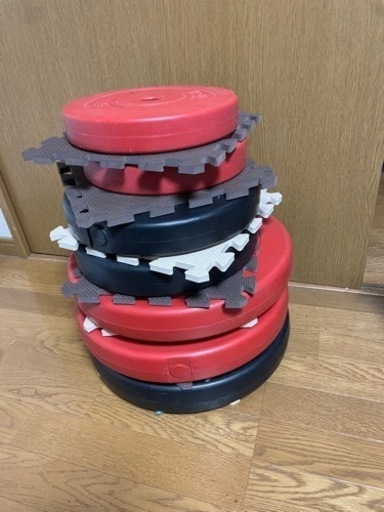 バーベルシャフト、プレート、ベンチ台