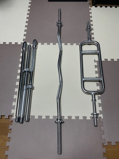 バーベルシャフト、プレート、ベンチ台