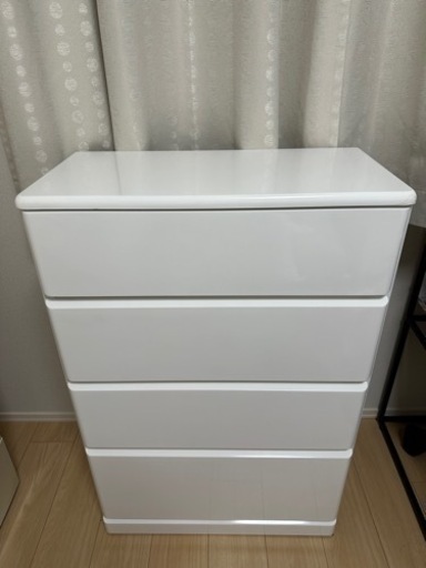 洋服棚　木質タンス　チェスト 4段 60(WH) 【配送一部地区無料】