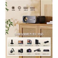 ★新品未使用★プロジェクター 小型 4k Bluetooth天井 スピーカー内蔵15000lmの画像