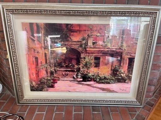 美術絵画　デミトリデニッシュ　『ローマの中庭』