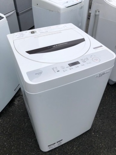 北九州市内配送無料　保証付き　2018年製シャープ SHARP 全自動洗濯機 ステンレス槽 5.5kg ブラウン系 ES-GE5B-T