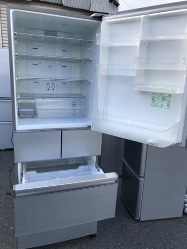 北九州市内配送無料　保証付き　AQUA アクア AQR-SD40B [冷凍冷蔵庫 (400L・右開き） 5ドア ラグジュアリーシルバー