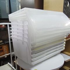 【29】NITORI　ニトリ　収納ケース　フラッテWH　フタ付き　クリア　スタック　重ねる収納　押入れ収納　衣装ケースの画像