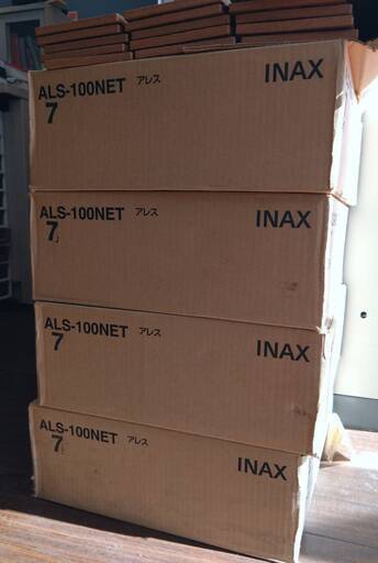 未使用 リクシル 外装床タイル アレス 100mm角裏ネット張り ALS-100NET/7  53シート