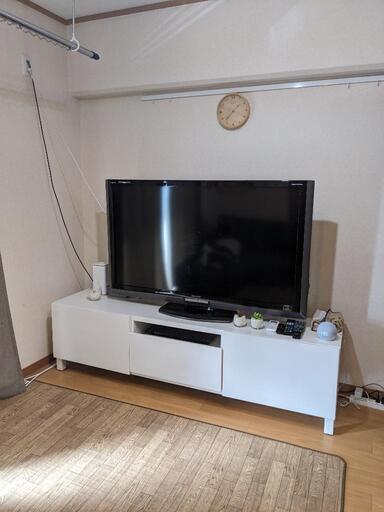 大型テレビ　録画機　テレビ台セット