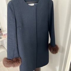 マーキュリーデュオ　ネイビー　ノーカラーコート