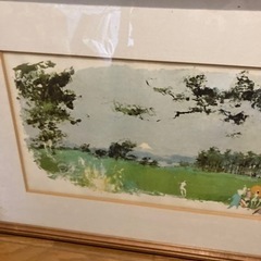 ゴルフの絵画 サインありの画像