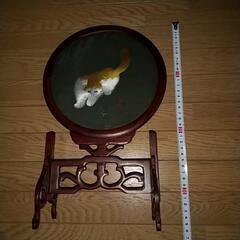 中国工芸品、猫とかまきり