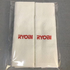 未使用品 RYOBI フェイスタオル2枚入り 肌触り良い 白 ロゴ赤の画像