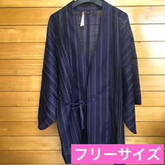 新品　フリーサイズ　しじら織　ネイビー　男女兼用　夏物春物　羽織...