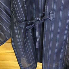 新品　フリーサイズ　しじら織　ネイビー　男女兼用　夏物春物　羽織り物カーディガンの画像