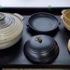 【予定者あり】土鍋(大)・陶板焼×2・土鍋(小)×2 セット
