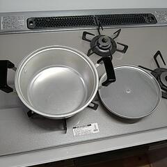 アルミの両手鍋20cm（蓋付き）の画像