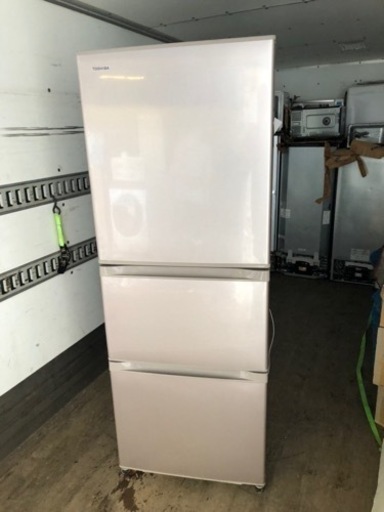 北九州市内配送無料　保証付き　東芝 TOSHIBA GR-H34S(NP) [冷凍冷蔵庫 （330L・右開き） 3ドア ピンクゴールド