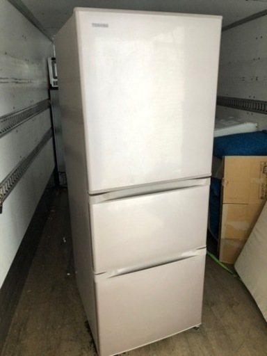 北九州市内配送無料　保証付き　東芝 TOSHIBA GR-H34S(NP) [冷凍冷蔵庫 （330L・右開き） 3ドア ピンクゴールド