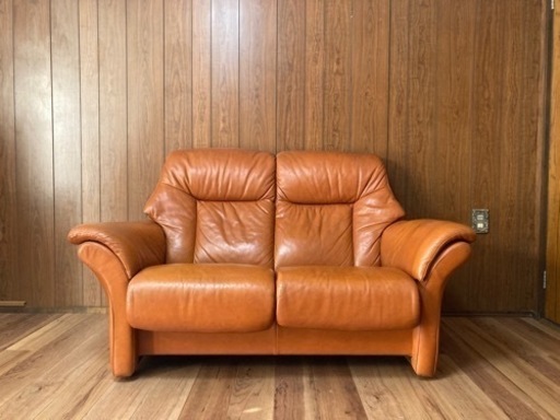 【最終価格】葉山ガーデン　葉山家具　本革ソファ　リクライニング可