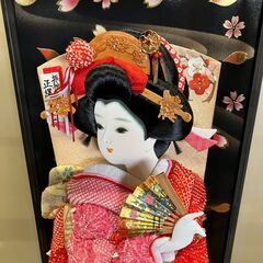 羽子板飾り（俊峰 作）ガラスケース付き H655mmの画像