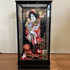 羽子板飾り（俊峰 作）ガラスケース付き H635mm