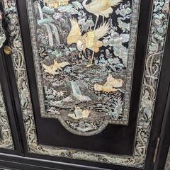 李朝家具伝統工芸 螺鈿細工 黒漆塗 チェスト 整理箪笥 洋服たんす 朝鮮