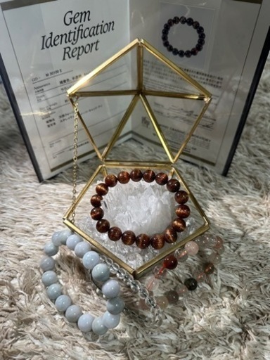 鑑定書付　オレンジキャッツアイ　ルチル　おまけ付