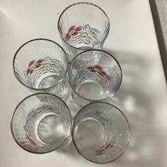 アデリア　ボヌール　グラス　花柄　昭和レトロ　希少　アンティーク　5客の画像