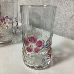 アデリア　ボヌール　グラス　花柄　昭和レトロ　希少　アンティーク　5客の画像