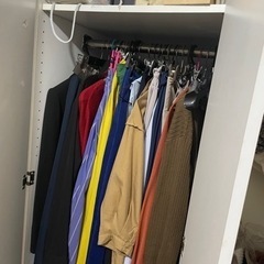 クローゼット　棚おきをハンガー付けてリメイクしてます。の画像